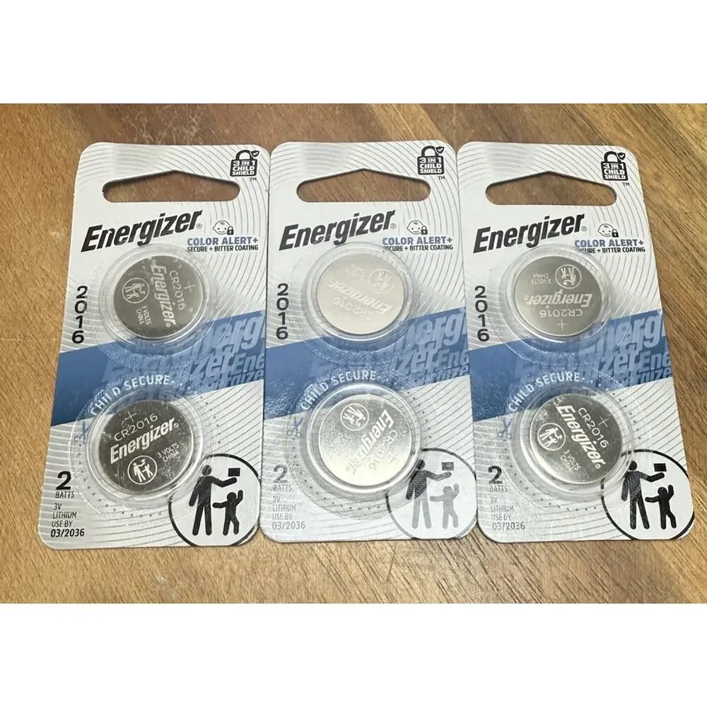 ENERGIZER CR2016 2 Pack, 3v Lithium Battery. 3 Packs Total.